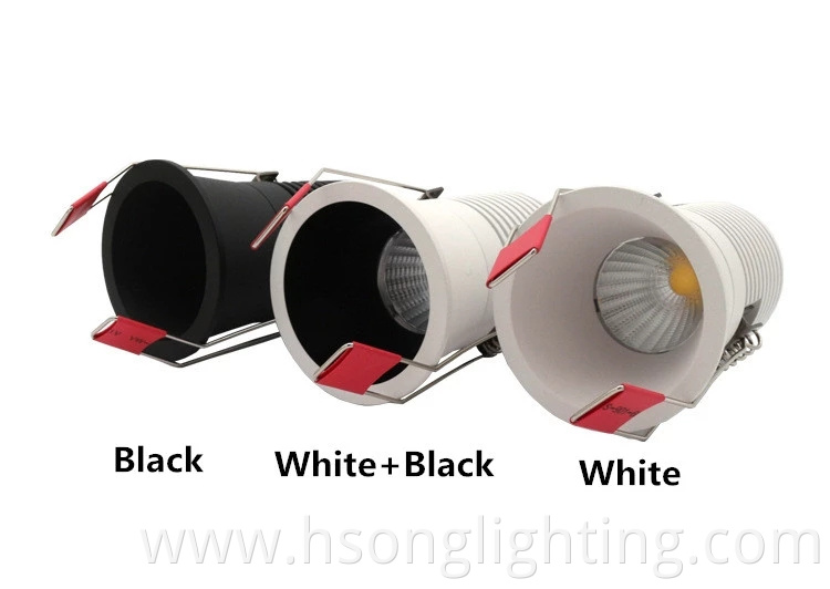 2022 Anti-glare 5w cutout 35mm 10w 50mm 15w 65mm led cob recessed downlight